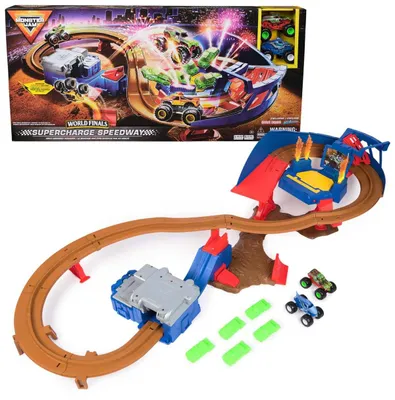 Zdjęcie produktu dla Monster Jam Supercharge Speedway Playset, Monster truck i zestaw torów, 5 lat(a), Metal, Plastik, Wielobarwny