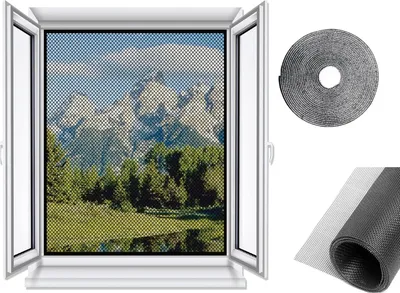 Produktbild von RESCH Fliegengitter  Fenster ohne Bohren, Insektenschutz tür 130x150 cm Langlebig, Geruchsfrei und Ungiftig, Schwarz