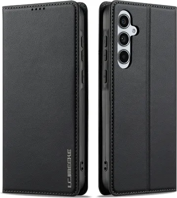 Immagine prodotto di Custodia magnetica in pelle flip per Samsung Galaxy A56 5G, con slot per schede e funzione stand Nero
