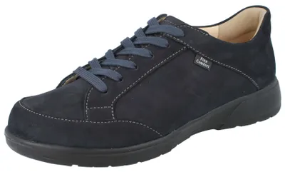Produktbild von FINN COMFORT Mellow Canvey Herren Schnürschuhe mit Reißverschluss blau Nubukleder - Größe: UK 10