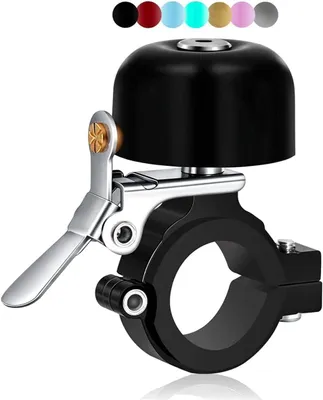 Produktbild von Retro Fahrradklingel Messing, laute 80 dB+, Metall Kupfer Klingel, universal 21–26 mm Lenker, für MTB, Rennrad & Kinderfahrrad