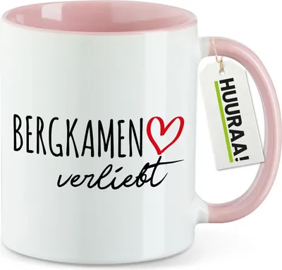 Produktbild von Huuraa Kaffeetasse Bergkamen verliebt 330ml Rosa Keramik Kaffeebecher Geschenkidee