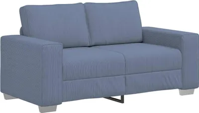 Produktbild von Zweisitzer-Sofa Blau 160x77x82 cm Cordstoff