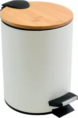 Image de Poubelle de salle de bains SPIRELLA Adonis 3 litres blanc bois
