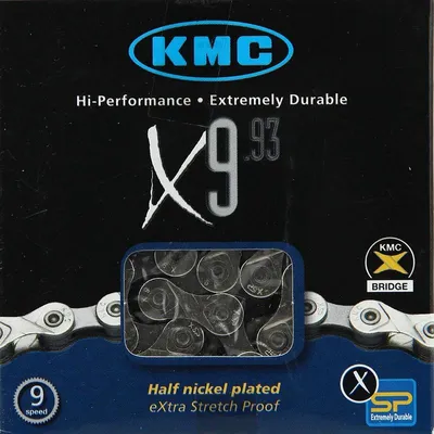 Produktbild von KMC X9 Fahrradkette 1/2"-11/128" 114 Glieder 9V Silber Grau