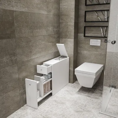 Produktbild von Skye Decor, Calencia - White, Badezimmerschränke, Badezimmerschränke, Weiß, 20 x 55 x 60 cm