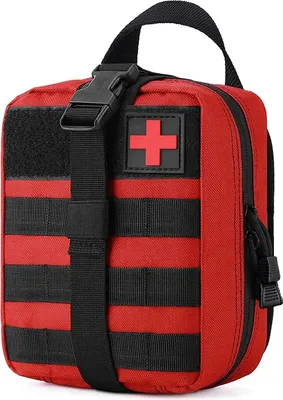 Produktbild von Taktische Erste-Hilfe-Tasche für draußen, Camping und Reisen - Leere MOLLE Hüfttasche mit mehreren Aufbewahrungsfächern
