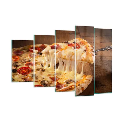 Produktbild von Bilder auf glas - Pizza Käse Tomaten - 150x100cm - Glasbilder - Wandbilder - Kunstdruck - zum Aufhängen bereit - Wanddekoration aus Glas - Glas Bilder - Wandbild auf Glas - 5 Teile - GEG150x100-3784