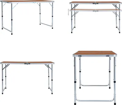 Produktbild von vidaXL Klappbarer Campingtisch Aluminium 120 x 60 cm - Camping-Tisch - Camping-Tische - Campingtisch - Campingtische