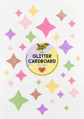 Produktbild von Glitterkarton Rainbow, 24x34cm, 6 Blatt Pastel