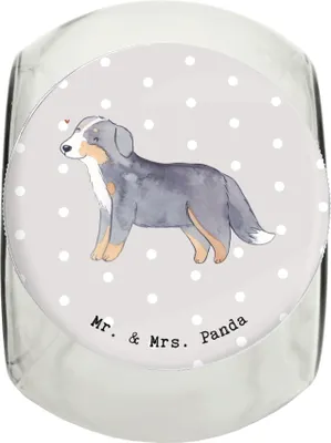 Produktbild von Mr. & Mrs. Panda Dose Berner Sennenhund Lebensretter L 870ml - Grau Pastell - Geschenk, Vorratsglas, Dürrbächler, Dekoglas, Snackdose, leckerlidose, Keksdose