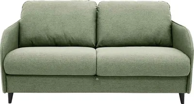 Image de Best Mobilier Cosmos - canapé 3 places convertible express couchage quotidien 140 cm matelas 11 cm en tissu , Vert sauge