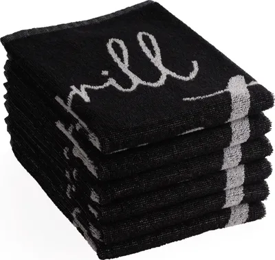 Produktbild von DoubleDry Küchentücher Baumwolle - 50x50cm - Frotteetücher - Hochwertige Küchenhandtücher - Grill Master, Schwarz