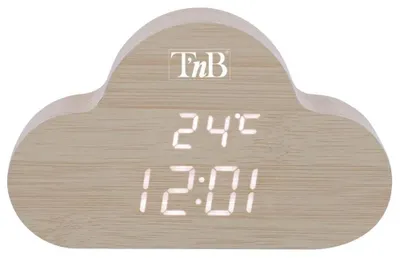 Produktbild von T'NB - Digitaler Wecker of Holz mit LED, Multifunktionswecker, Digitaluhr mit Zeitanzeige, einstellbare Beleuchtung, 3 programmierbare Alarme - Holzausführung