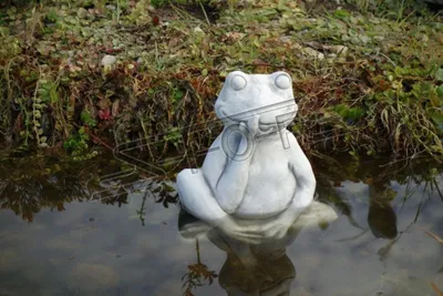 Produktbild von Garten Dekoration Frosch Terrasse Stein Figuren Figur Deko Statue Skulptur