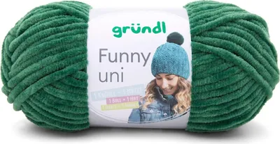 Produktbild von Gründl Chenillegarn Funny uni,100g/120m,Babywolle,100% Polyester,Häkel-und Strickgarn 27 dunkelgrün