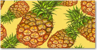Produktbild von Tulup Glas-Bild -140x70- Wandkunst Dekorative Wand für Küche & Wohnzimmer - Essen & Getränke - Ananas - Mehrfarbig