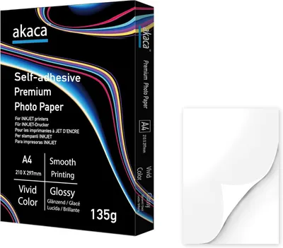 Produktbild von Fotopapier A4, 60 Blatt, 135 g, selbstklebend, fuer kreative Projekte