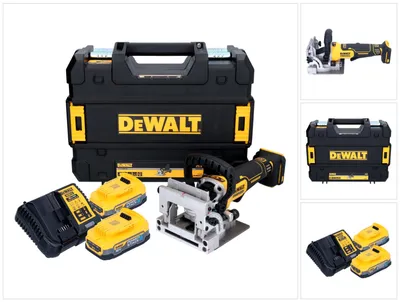 Produktbild von DeWalt DCW 682 E2T Akku Flachdübelfräse 18 V 102 x 20 mm Brushless + 2x Powerstack Akku 1,7 Ah + Ladegerät + TSTAK