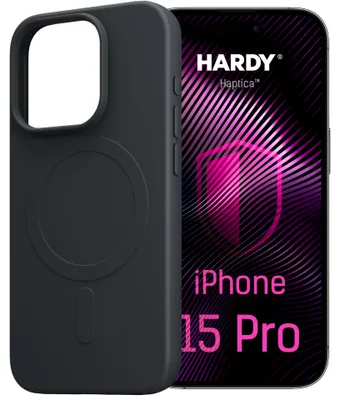 Produktbild von Handyhülle für iPhone 15 Pro, 3mk Hardy Haptica MagCase mit MagSafe, Schwarz