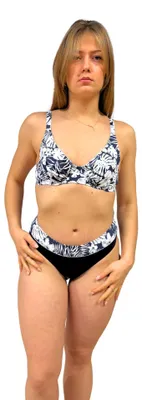 Produktbild von Bikini-Set mit Bügel, Blumenmuster, Silberfarben, mehrfarbig, 36