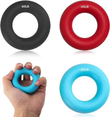Produktbild von 3 Stück Ring Handtrainer Silikon Griffring Fingertrainer Set 40 60LB