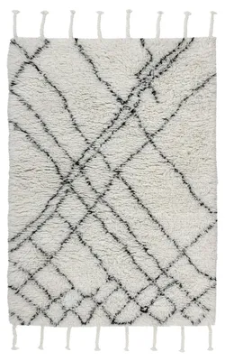 Produktbild von Shaggy Teppich Casablanca aus Neuseelandwolle Elfenbein 200x290