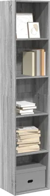 Image de Maison Exclusive - Bibliothèque Gris Sonoma 40x30x189 cm Matériau dérivé du bois