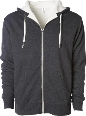 Produktbild von Independent EXP90SHZ | Damen Sherpa Lined Zip Hooded Jacket / fällt sehr groß aus - Farbe: Charcoal Heather/Natural - Größe: XS
