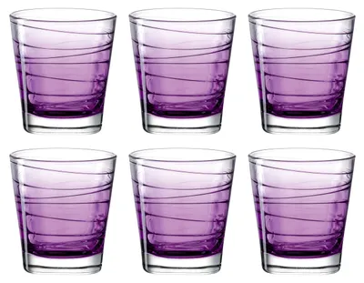Zdjęcie produktu dla LEONARDO Vario, fioletowy, szklany, zestaw 6 sztuk, kieliszek, pojemność 250 ml, wysokość 83 mm
