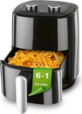 Produktbild von GOURMETmaxx Heißluftfritteuse 3,1L | Airfryer mit 60 Minuten Timer und 6 Funktionen inkl. Auftauen & Erhitzen | energiesparend & geruchsarm frittieren – nahezu ohne Öl | 1350 W