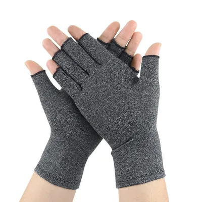 Produktbild von Anti-Arthritis-Halbfinger-Druckhandschuh grau M