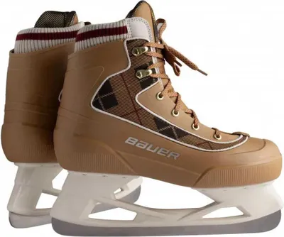 A pair of ice skates on a white background.