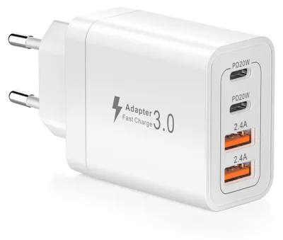 Productafbeelding van YISH USB-C snellader, 32W, 4-poorts multi-adapter, netvoeding