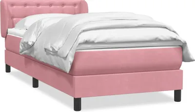 Zdjęcie produktu dla Łóżko kontynentalne z materacem, różowe, 90x210 cm