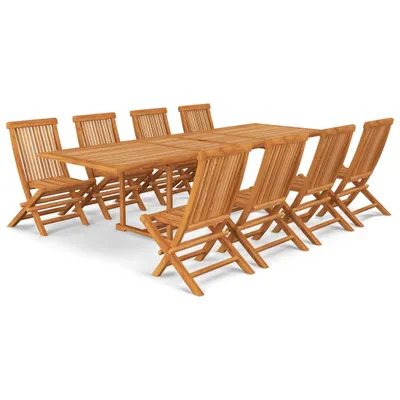 Produktbild von vidaXL 9-tlg. Garten-Essgruppe Teak Massivholz