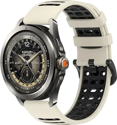 Produktbild von Für Xiaomi Watch S4 Sport Two Color Silikon Ersatz Watch Armband mit Schnellverschluss Beige