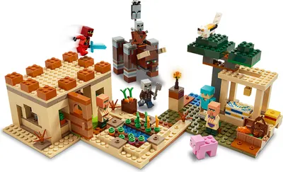 Produktbild von LEGO 21160 Minecraft Der Illager-Überfall Set mit Verwüster und Kai, Spielzeug für Kinder