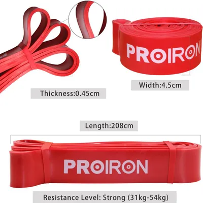Obrázek produktu pro Odporová guma PROIRON 2080 x 45 mm - ČERVENÁ