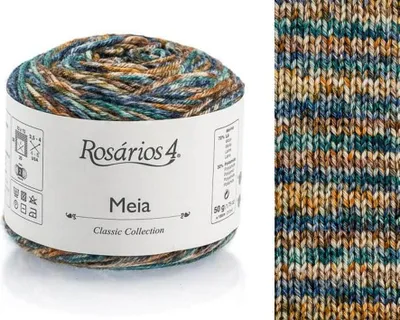 Produktbild von Rosarios 4 Meia Print 110: Hochwertige Merino-Sockenwolle – Weich, langlebig, farbenfroh