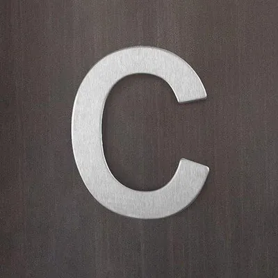 Productafbeelding van Famanu huisnummer, roestvrij staal, zelfklevend - letter C