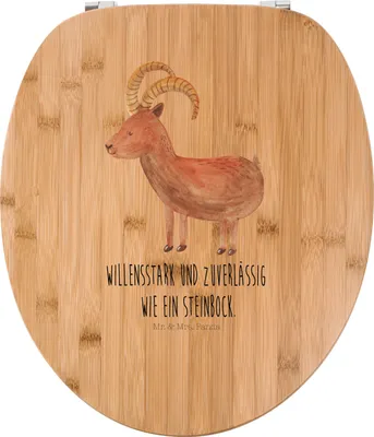 Produktbild von Mr. & Mrs. Panda Klobrille Sternzeichen Steinbock - Transparent - Geschenk, Geburtstag Januar, Ziege, Klodeckel, Toilettenbrille, Bock, WC Sitz, Dezember, Steinböcke