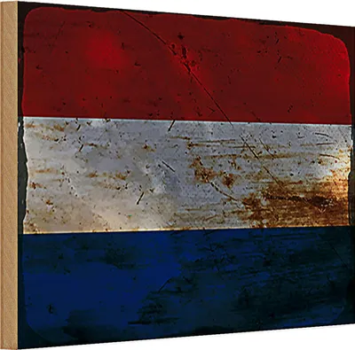 Produktbild von Holzschild Flagge Niederlande 30x20cm Netherlands Rost