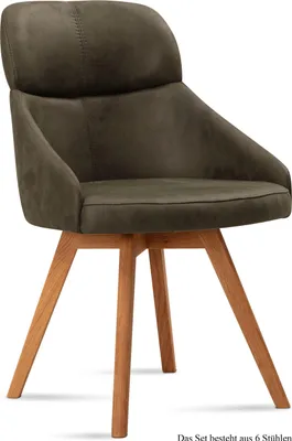 Produktbild von Esszimmerstuhl (6er-Set) Donna 52x82x63 Eiche geölt/Khaki