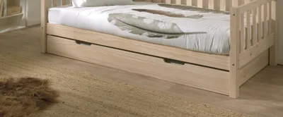 Zdjęcie produktu dla Vipack - Szuflada do łóżka Fritz na kółkach z drewna sosnowego, wykończona lakierem Milky Pine