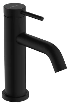 Image de robinet de lavabo monocommande hansgrohe Tecturis S, finition noir mat, technologie CoolStart EcoSmart+, sans bonde