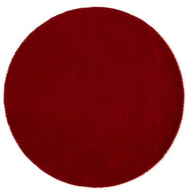 Produktbild von Handgefertigter Wollteppich Gabbeh Lola Rund Rot Ø 150 cm Weich, Hochwertig, Zeitlos | Runder Teppich für Gemütlichkeit & Eleganz im Wohnzimmer, Schlafzimmer und Diele