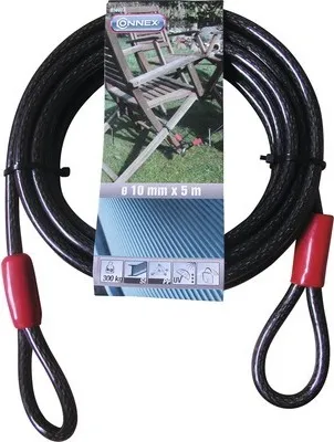 Produktbild von Drahtseil mit Schlaufen Ø 10 mm 5 m Stahl schwarz