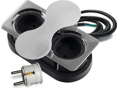 Produktbild von THEBO 2-fach Einbausteckdose ST 09 E mit drehbarer Abdeckung IP20 / Verteilerdose