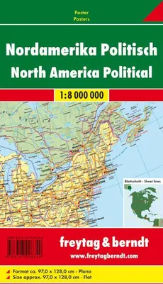 Produktbild von Nordamerika physisch-politisch 1 : 8 000 000 Planokarte